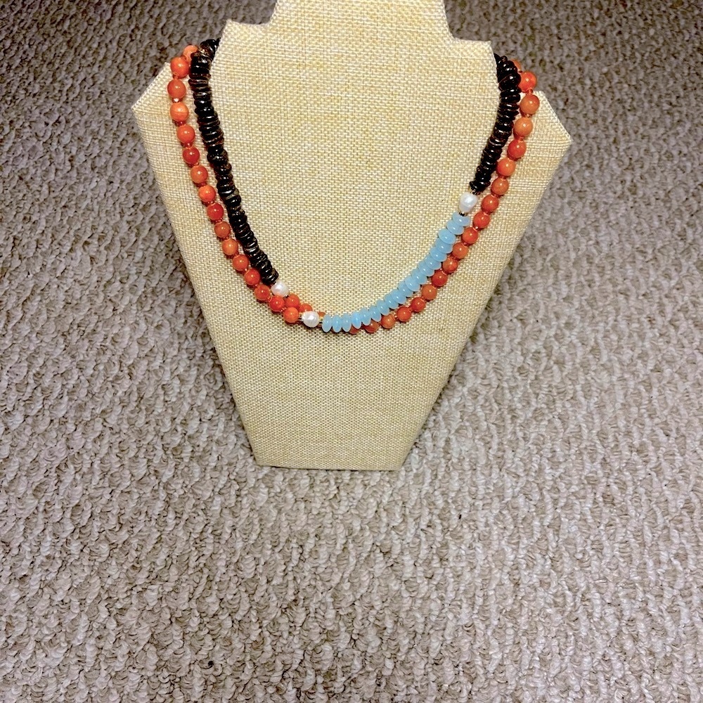 Natural Beads long Necklace